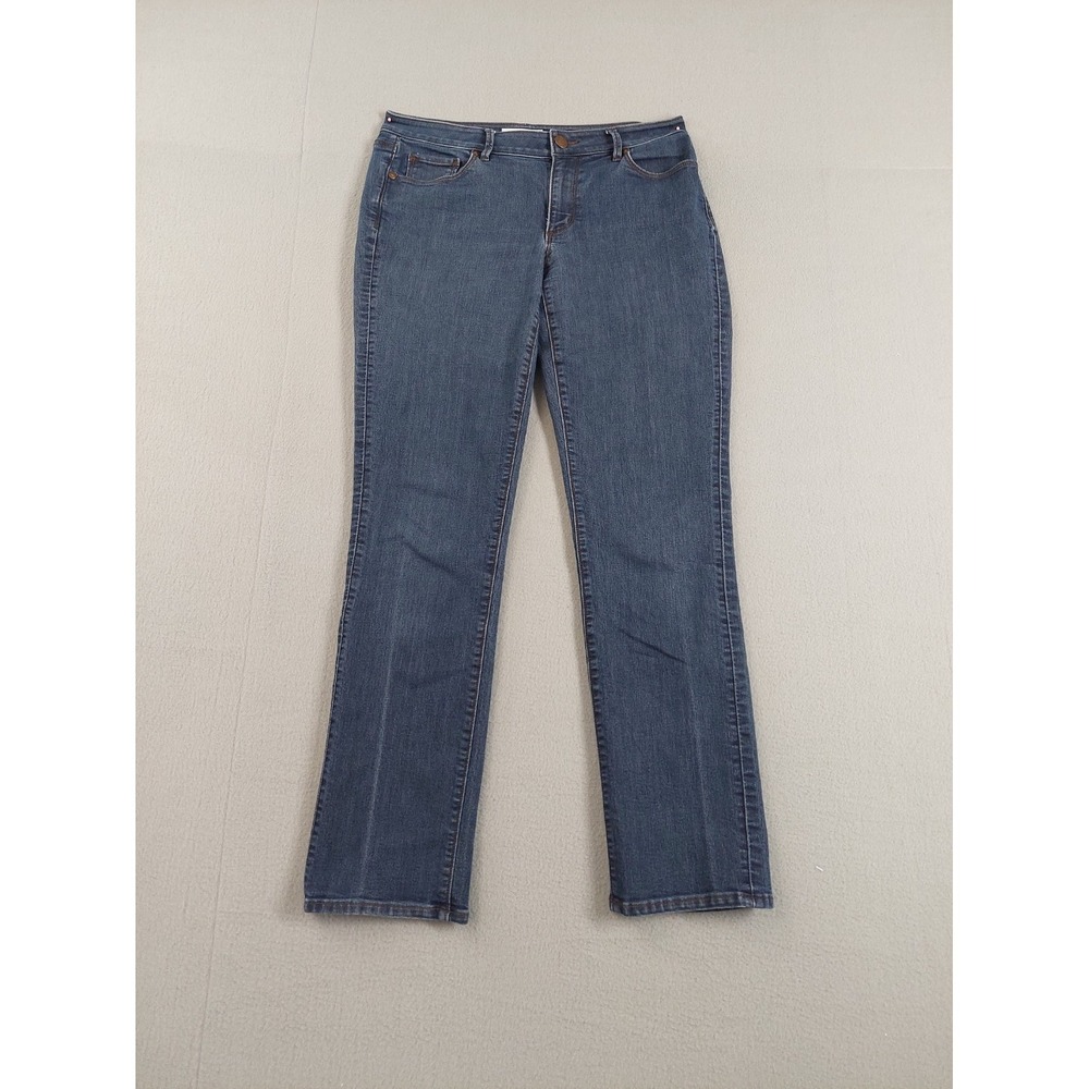 Loft Women Jean 29‎ Blue Denim Curvy Straight Mid Rise Stretch Western Casual
